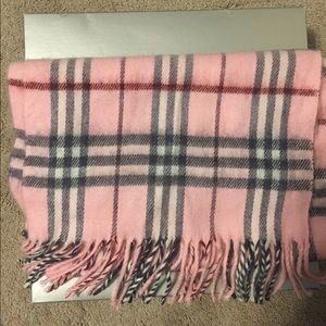 Pink plaid winter scarf